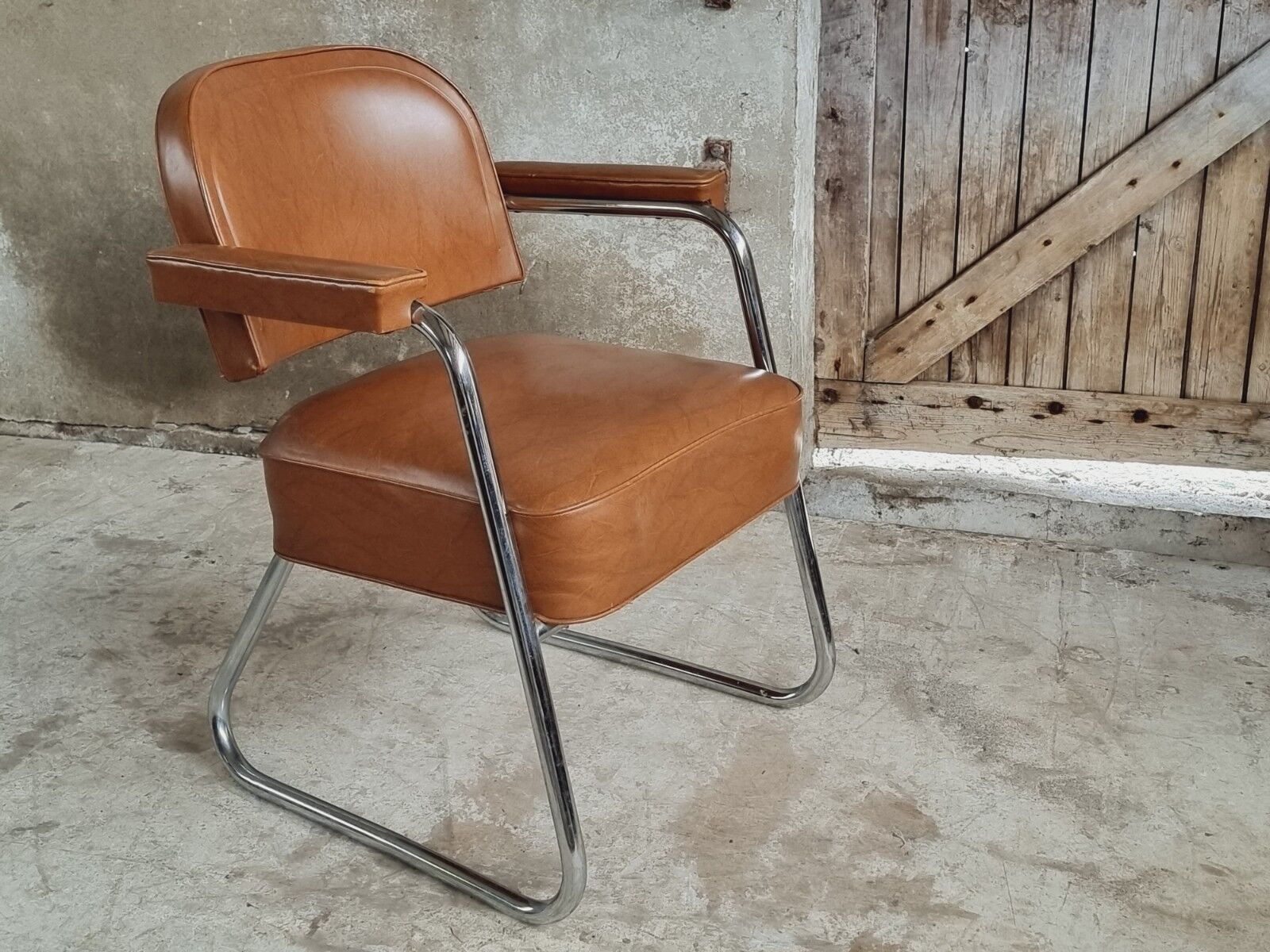 Vintage chair office chair armchair mocha brown