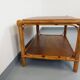 Table basse vintage en rotin et bois