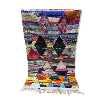 Tapis multicolor en tissu boucherouite 117x195cm