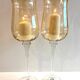 Duo de Photophores Vases Bougeoirs sur Pied Verre Cristal Soufflé Ambré