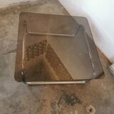 Chrome tubular metal and smoked glass coffee table