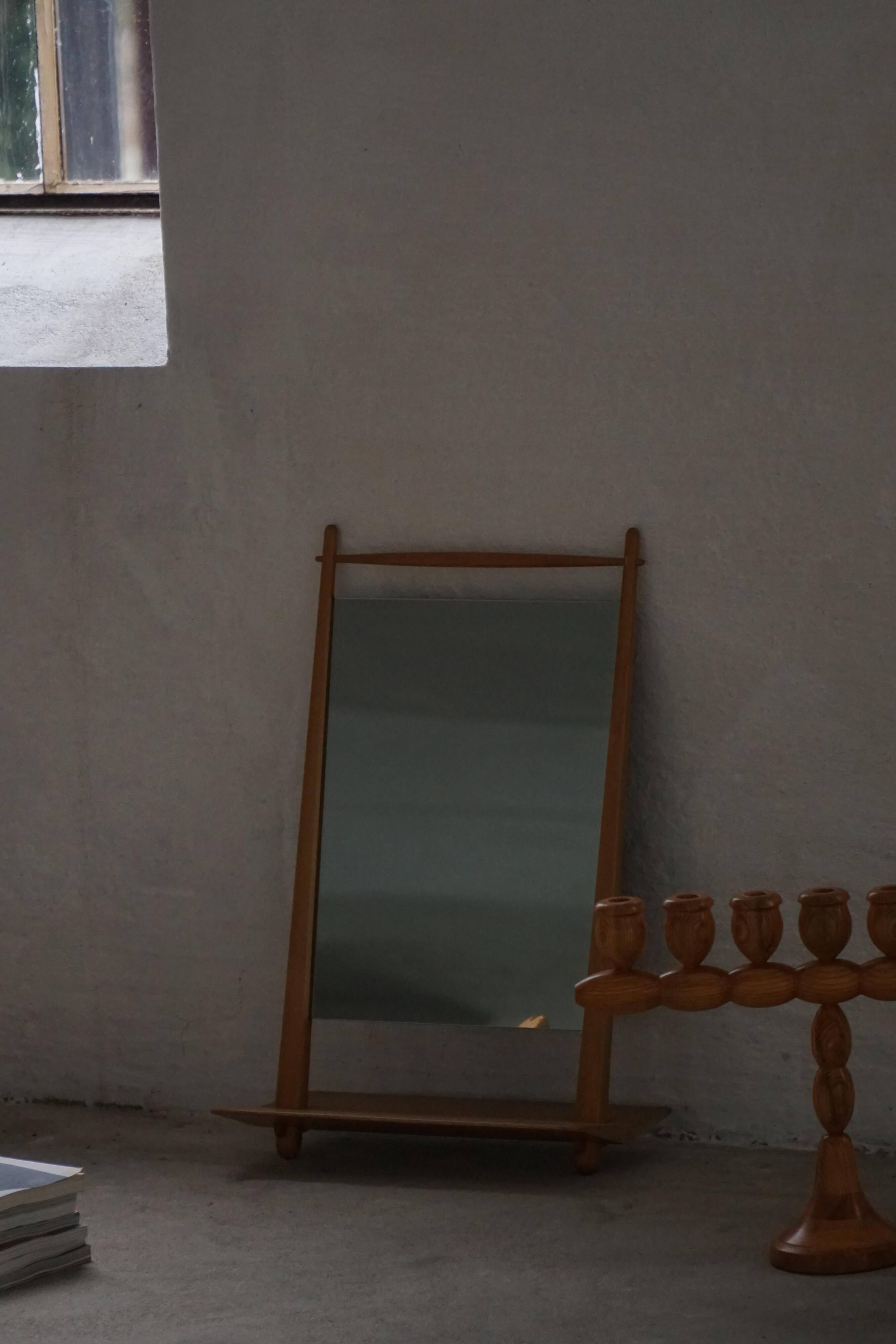 Mid-century Scandinavian floor mirror in wood, 1950–1960