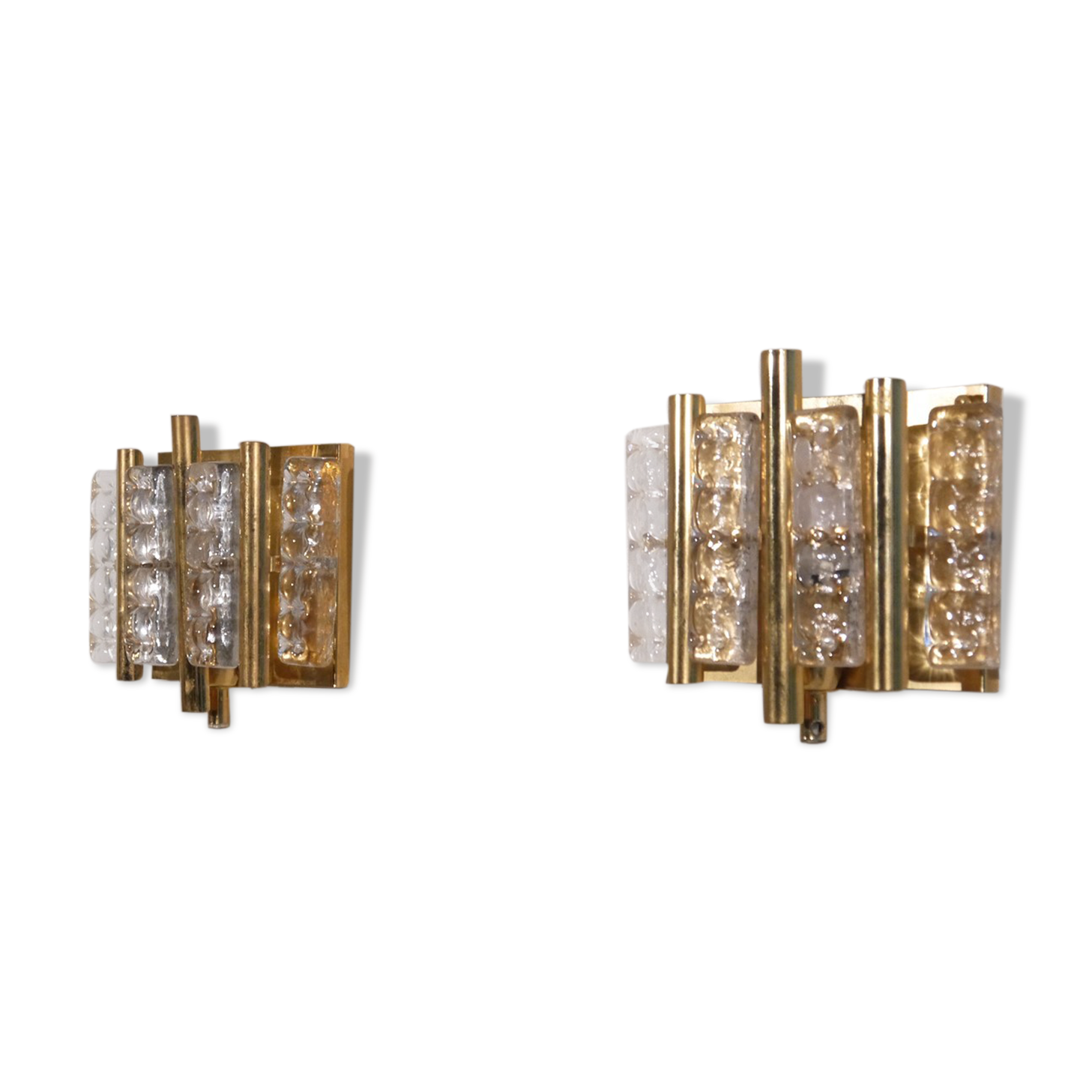 Pair of glass and brass sconces by Carl Fagerlund