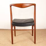 2 chaises Danoises en Teck et Skaï par Lyngfeldt Larsen 1960.