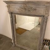 Trumeau ancien fin XIXè, grey wood, Shabby chic style 109x142cm