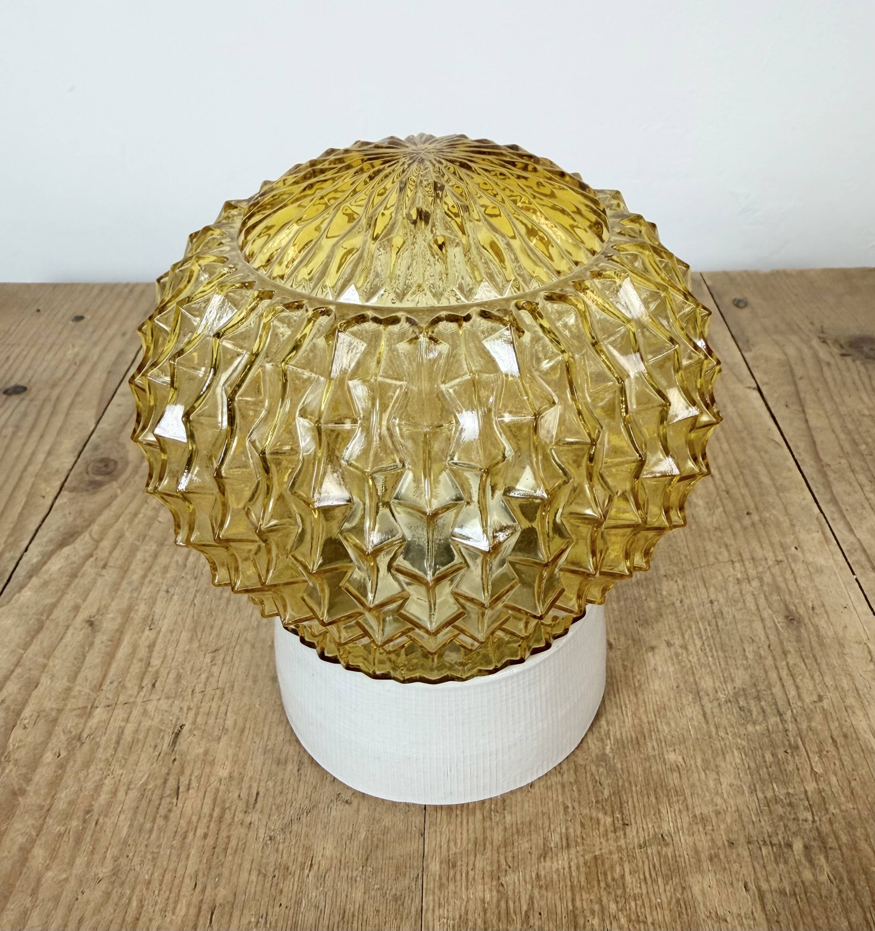 Vintage White Porcelain Ceiling Light, 1970s