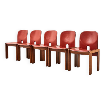 Tobia & Afra Scarpa Lot de 5 chaises de salle à manger modèle 121 pour Cassina Italie 1965