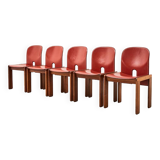 Tobia & Afra Scarpa Set of 5 Model 121 Dining Chairs for Cassina Italy 1965