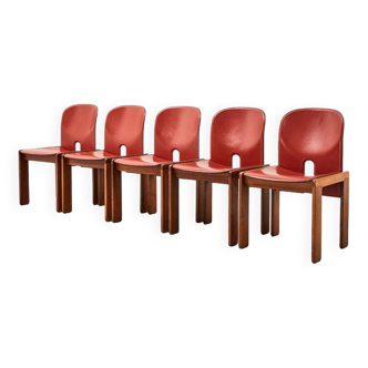 Tobia & Afra Scarpa Lot de 5 chaises de salle à manger modèle 121 pour Cassina Italie 1965
