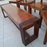 chaises et banc en palissandre massif vintage