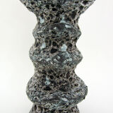 Ceramic pagoda vase - Fat Lava glaze - Vallauris France - vintage 60s