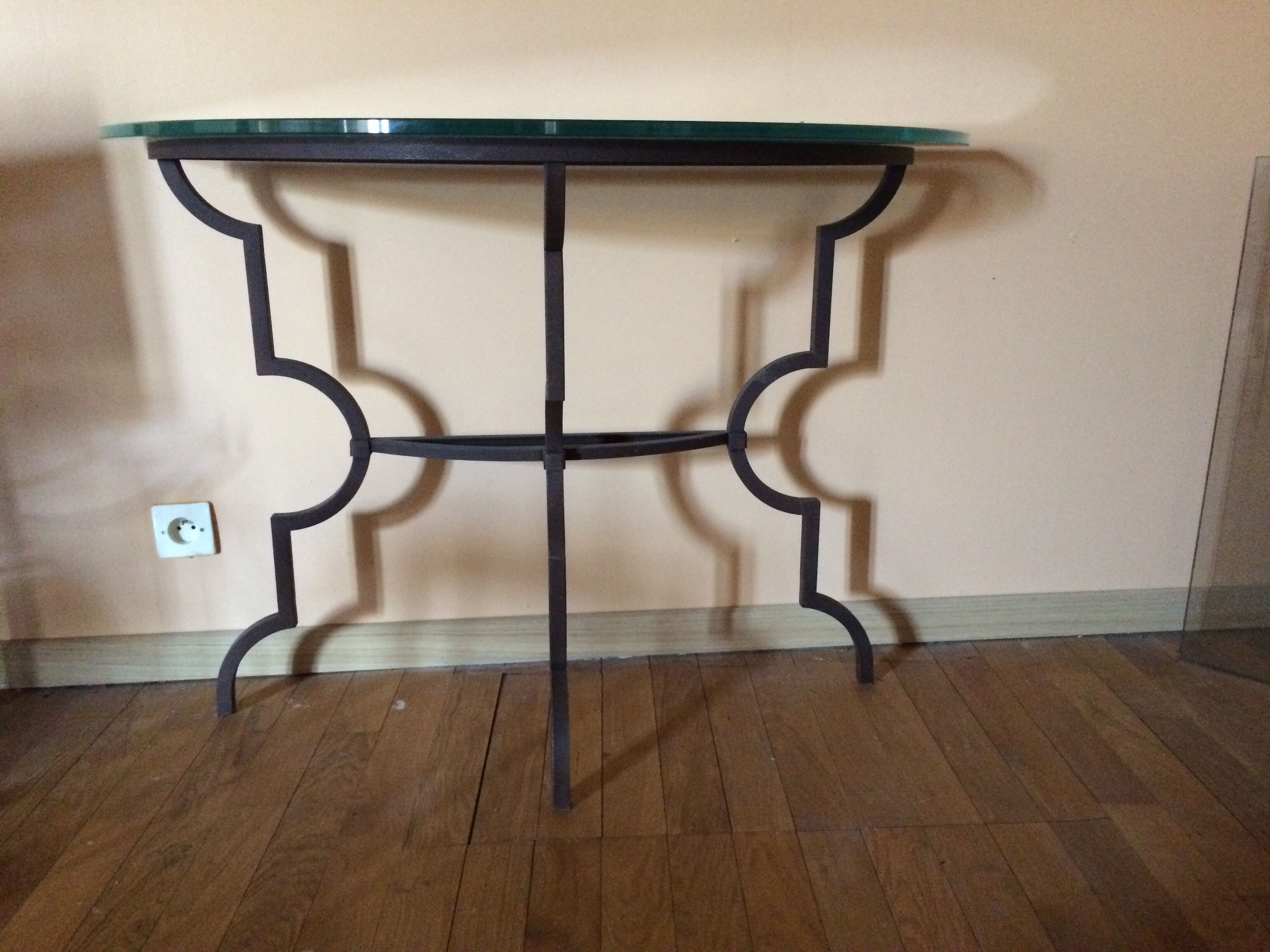 Console artelano "tavolara"  metal laque demi lune 1970 table d'appoint