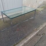 Vintage glass slab coffee table
