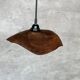 Small pendant light in corrugated teak leaf (Small D:30 H:20)