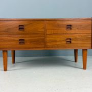 Danish teak low chest with four drawers, 1960s