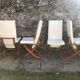 Set of 4 chairs and two reclining chairs in teak 1970