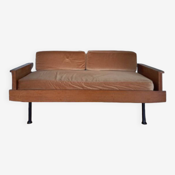 Canapé scandinave vintage en teck, daybed vintage