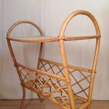 Vintage rattan magazine rack