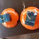 Vintage orange flower wall light, diameter 25.5 cm.