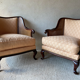 Pair of vintage 1940 canned armchairs