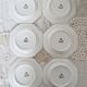 6 Vintage Octagonal Beaded Flat Dessert Plates - Johnson Brothers