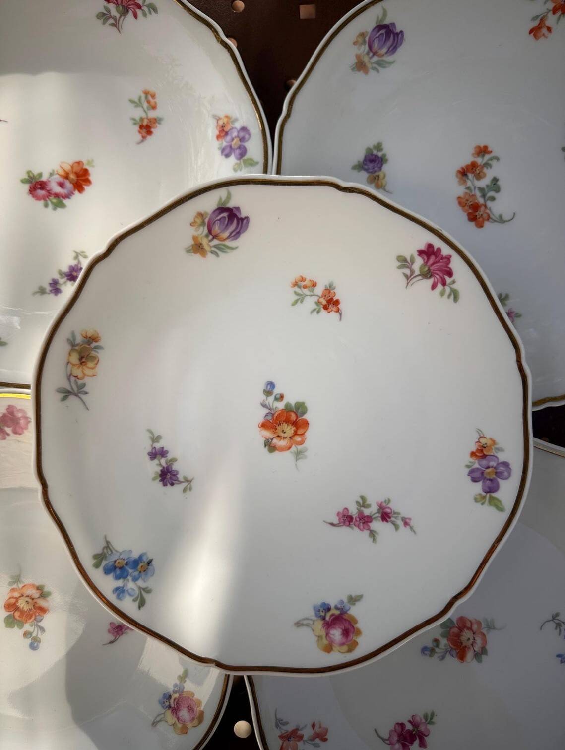 Set of 6 Dessert Plates in Limoges Porcelain - F. Legrand & Cie