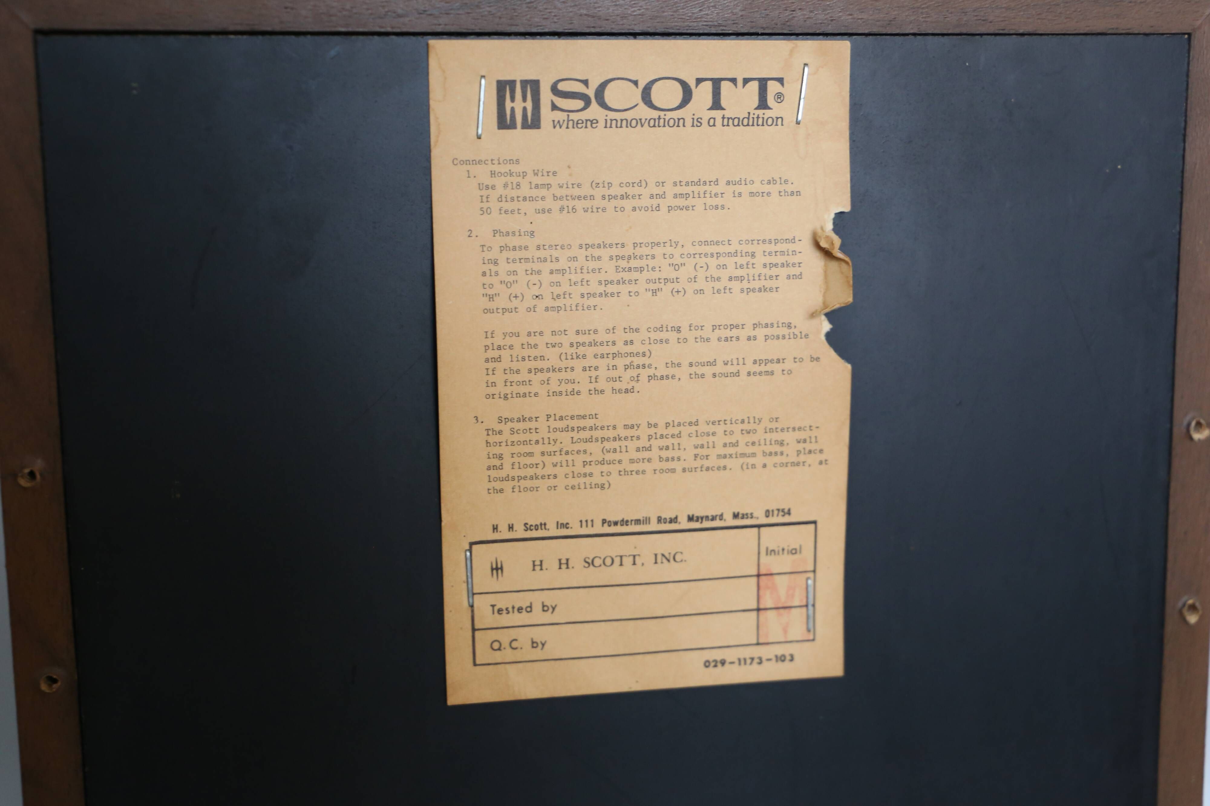 Enceintes acoustiques Scott S176 real vintage made in USA | Selency