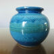 Vase Aldo Londi pour Bitossi en céramique Rimini blue