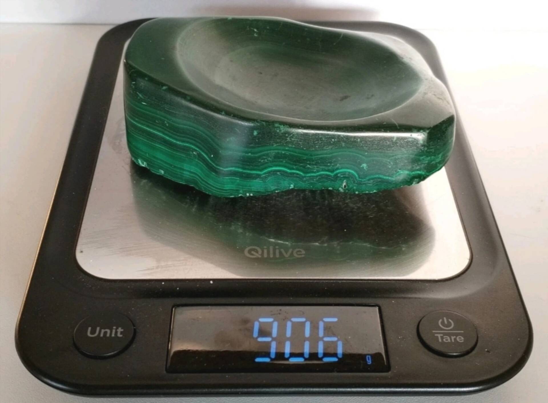 Vide-poche en malachite naturelle du Congo