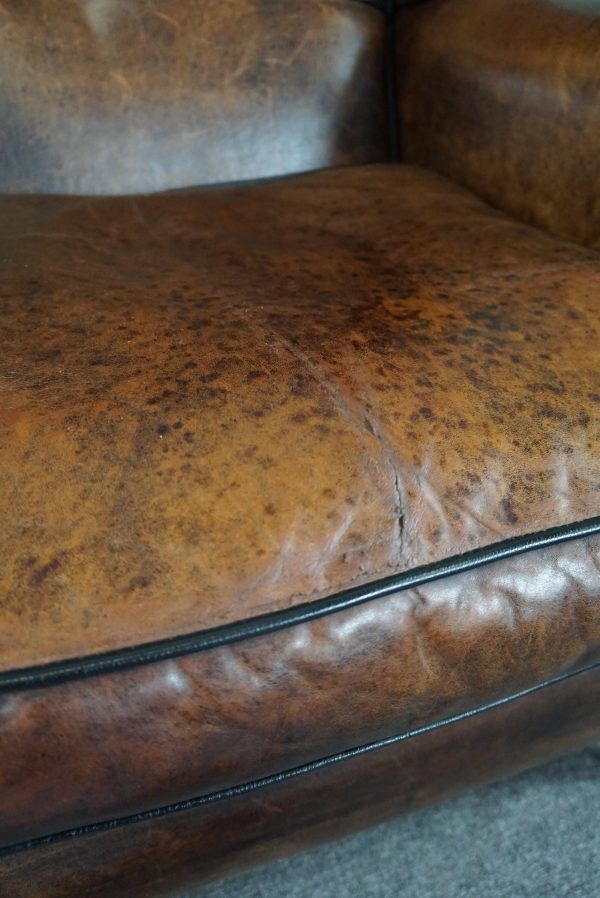 Brown sheepskin armchair
