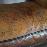 Brown sheepskin armchair