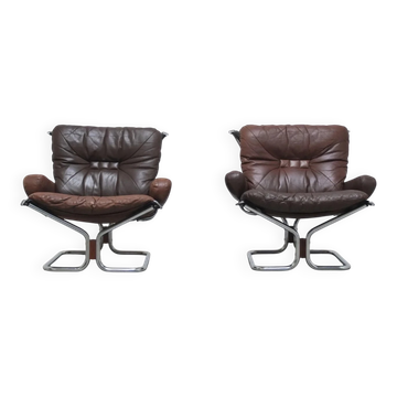 Paire de fauteuils de salon par Harald Relling pour Westnofa, années 1970.
