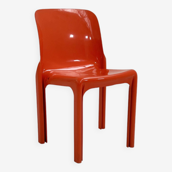 Selene Orange Chair by Vico Magistretti for Artemide, 1970