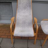"Lamino" armchair with stool by Yngve Eckström for Swedese