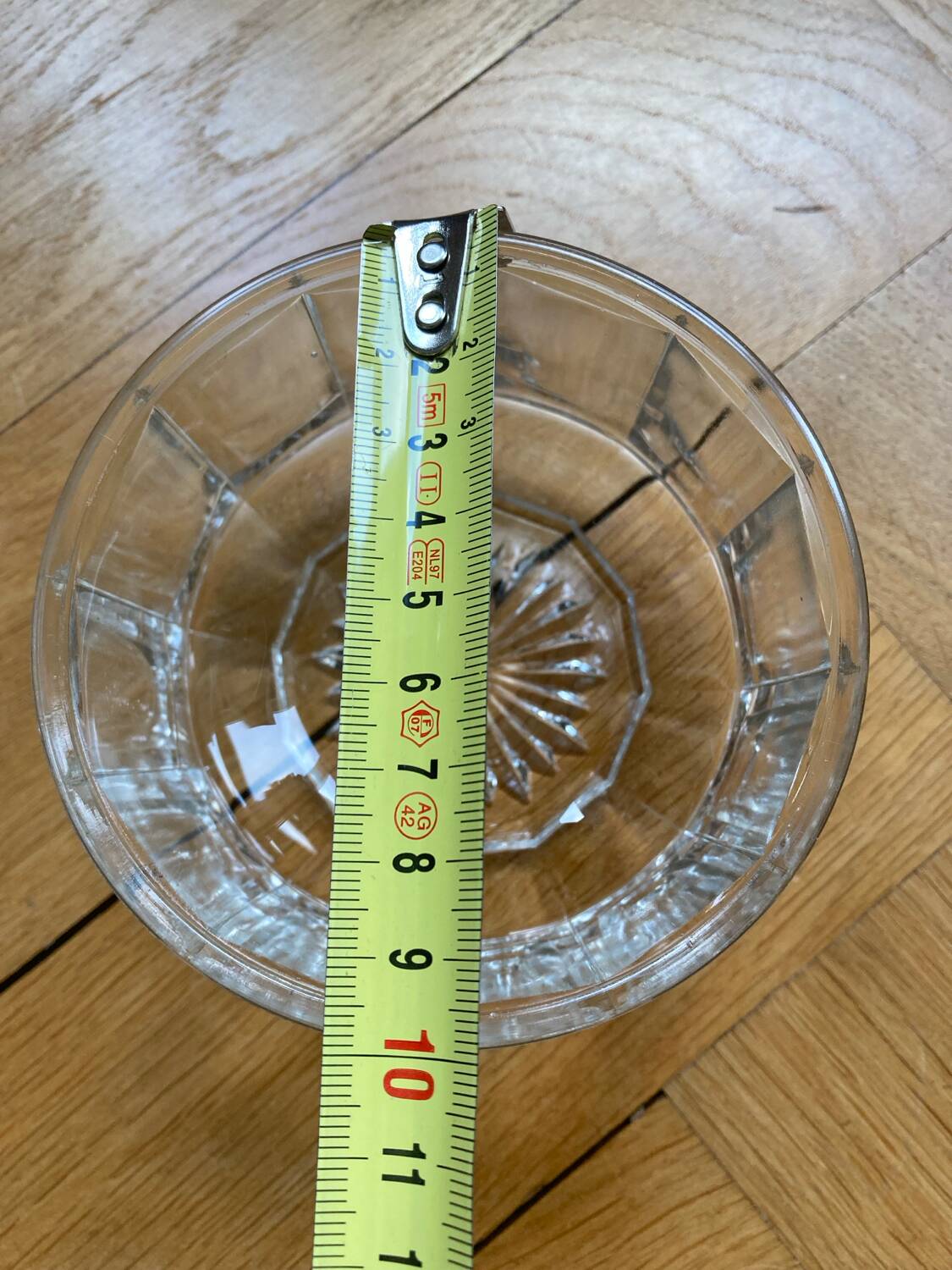 Molded glass sugar bowl