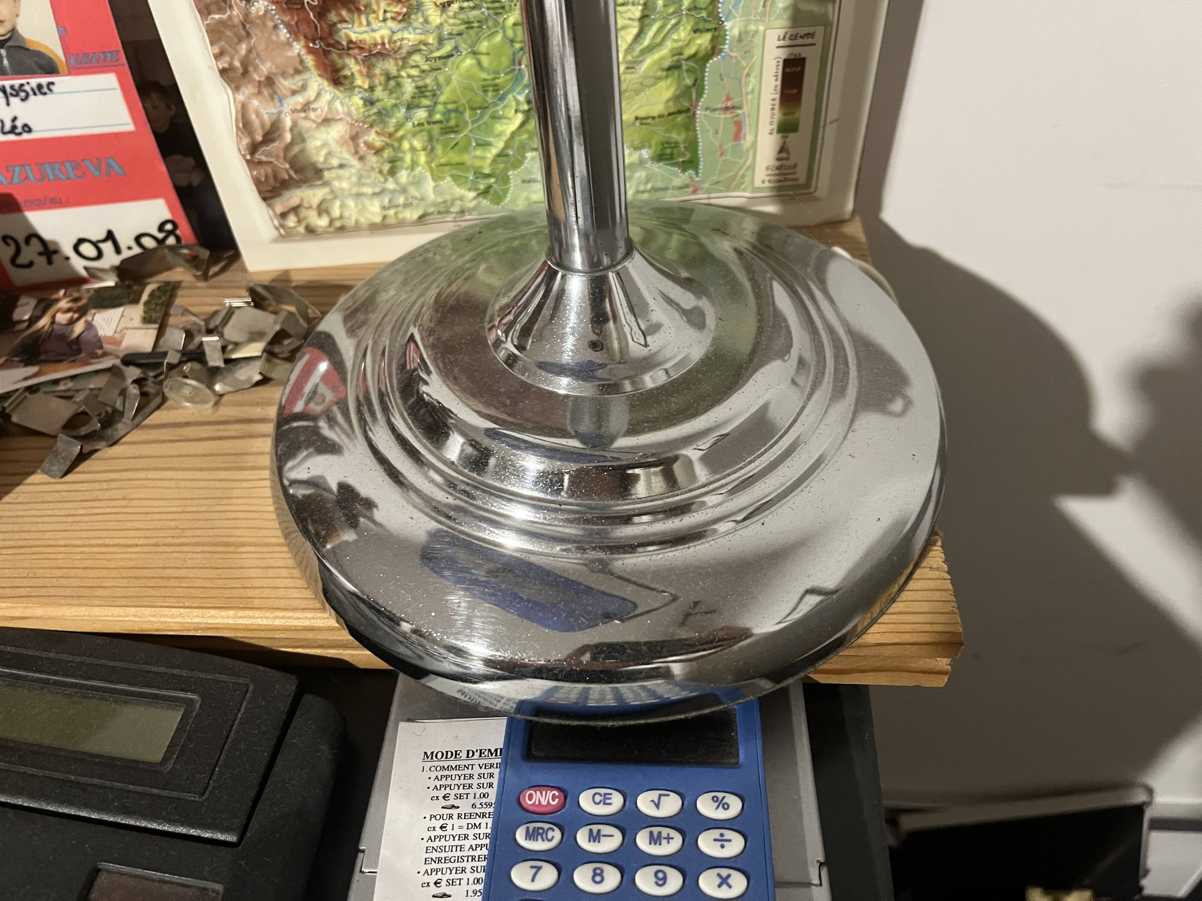 Lampe de banquier bleu/argent