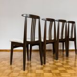 Set of 4 dining chairs in beige boucle by M. Zieliński 1960's
