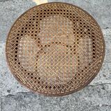 Canned bar stool and curved wood