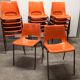 Set of 17 vintage orange chairs 1970