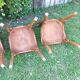 Suite of four foot bistro chairs with hoops / vintage 40s-50s