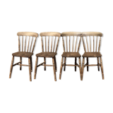 Series of 4 Western chairs in solid oak