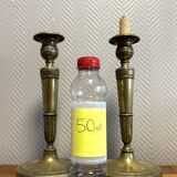 Pair of Empire period candlesticks in gilded bronze circa 1820