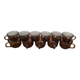 Arcoroc - 11 tasses à café vintage verre fumé