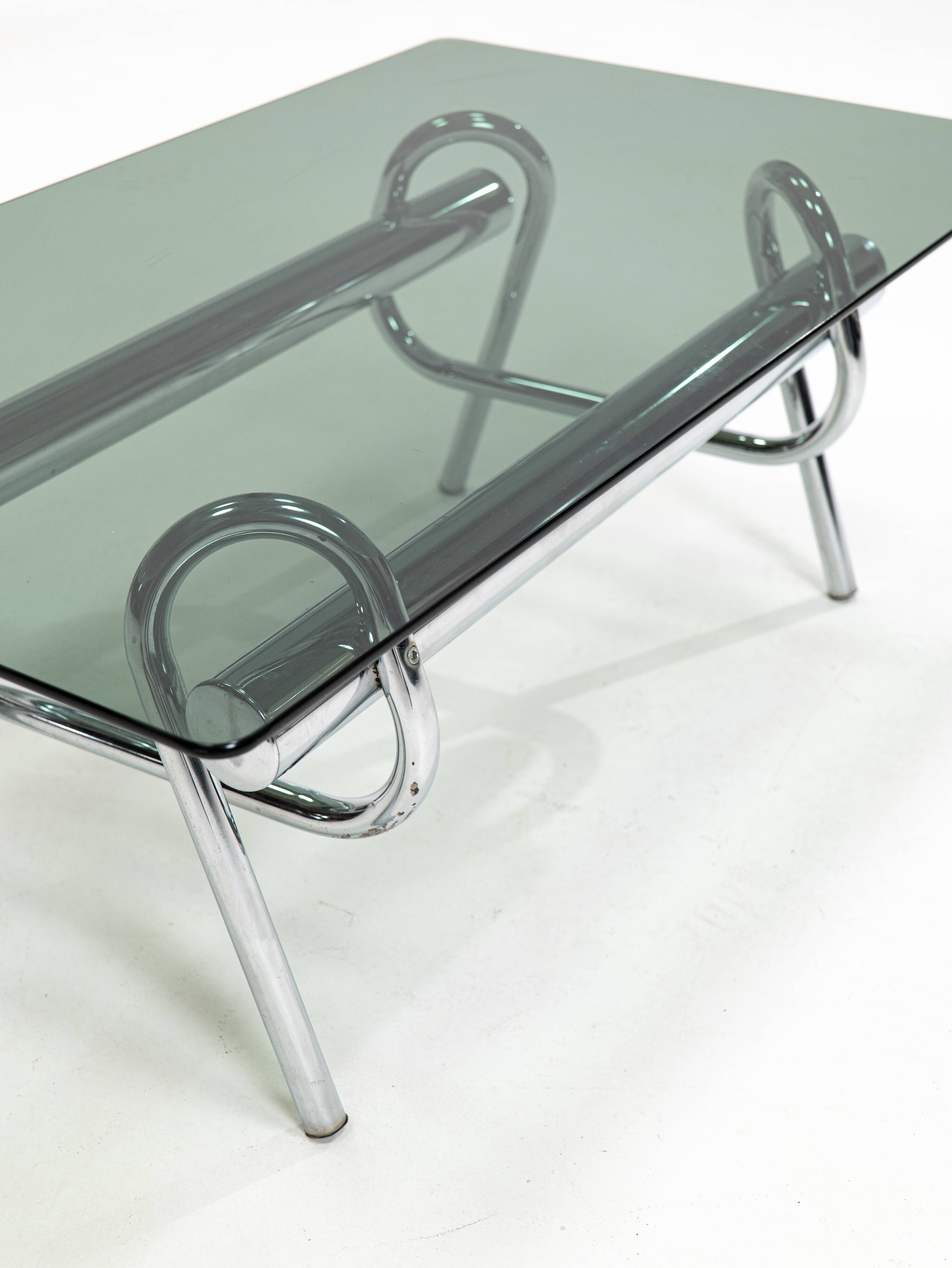 1970's sculptural chrome knot coffee table