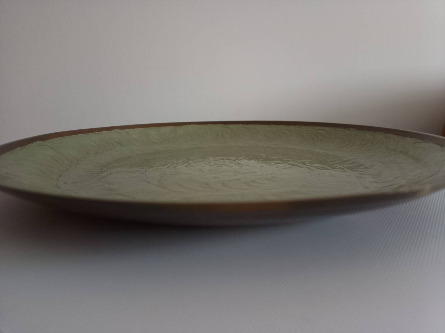 Cloisonné and brass plate