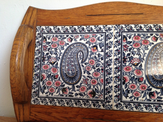 Wood ceramic platter