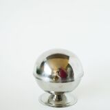 stainless steel sugar bowl, gold knob, 1970