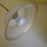 Suspension in brass and glass opaque granulated 1960s/1970s