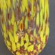Vase conique verre de Murano moucheté jaune 1970