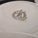 10 deep plates Moulin Des Loups Hamage green border